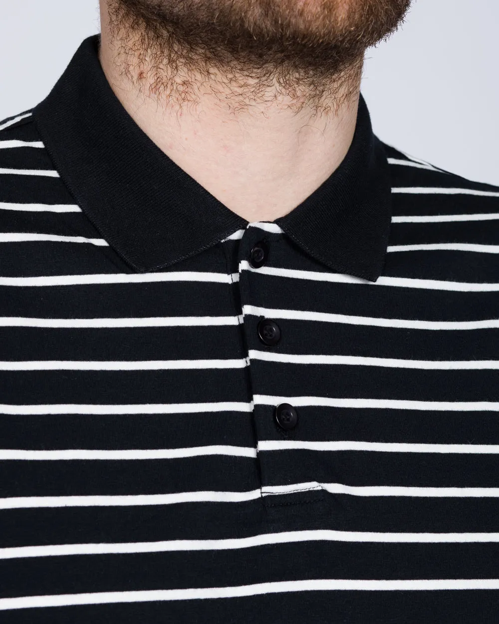 2t Slim Fit Tall Striped Polo Shirt (black)