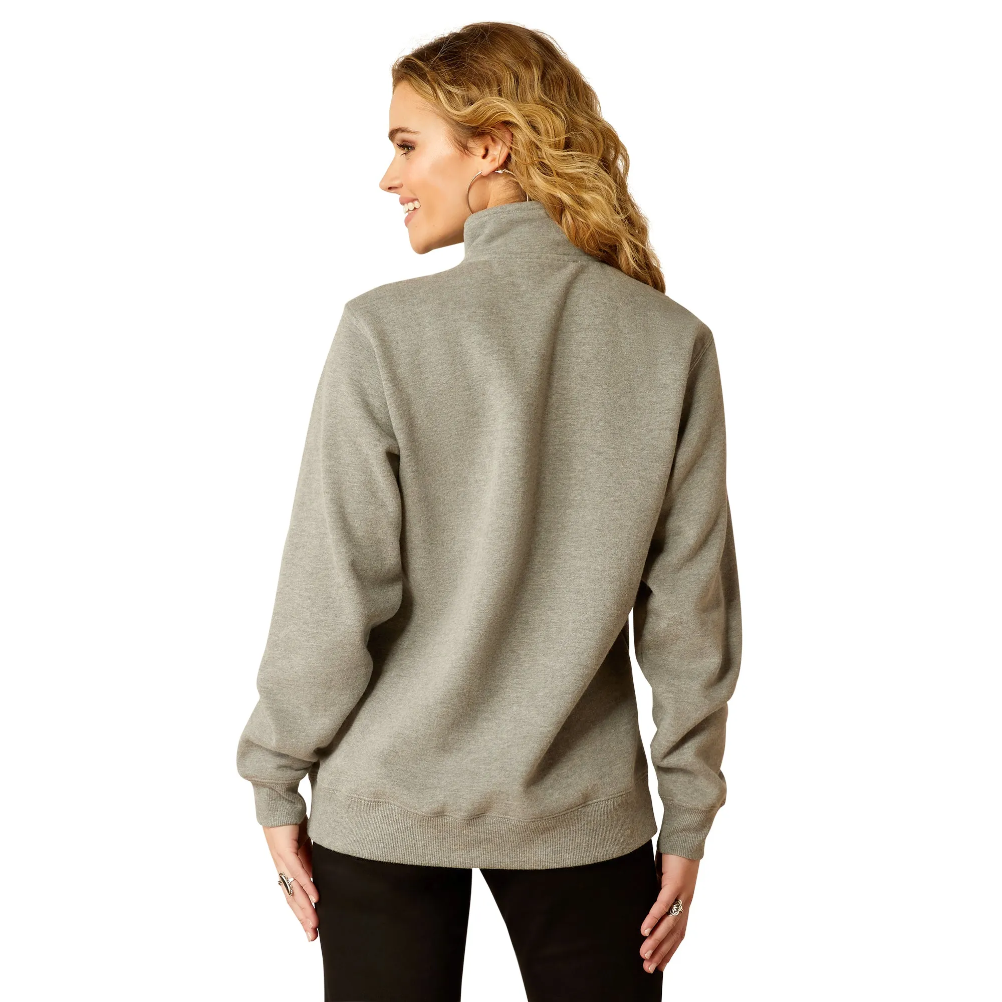 Ariat Ladies 1/2 Zip Heather Grey Sweatshirt 10052000