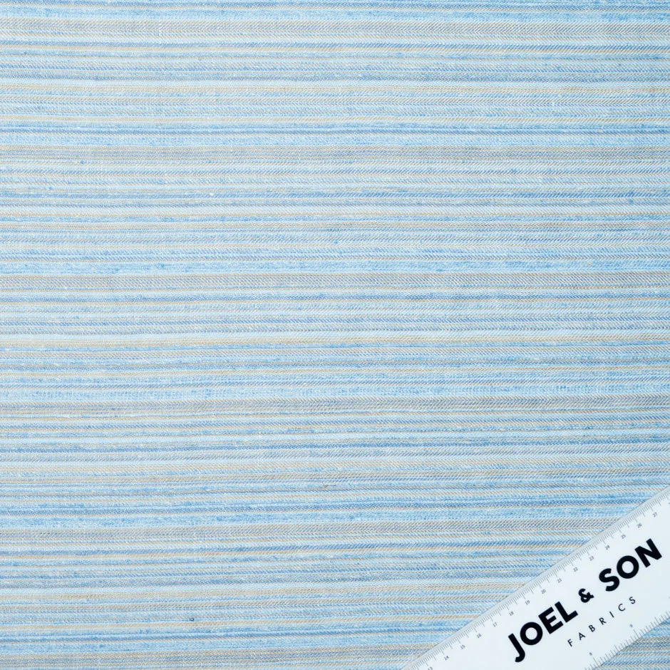 Blue & Beige Striped Linen Blend