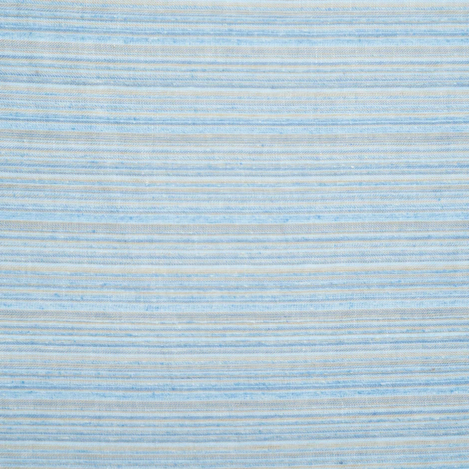 Blue & Beige Striped Linen Blend