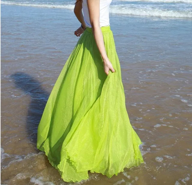 Boho Ruffled Chiffon Skirt