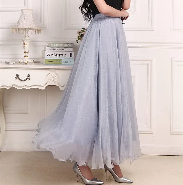 Boho Ruffled Chiffon Skirt