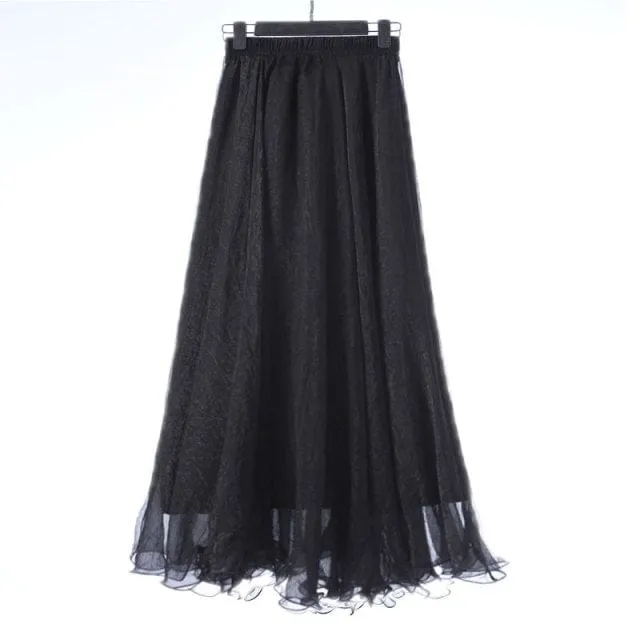 Boho Ruffled Chiffon Skirt