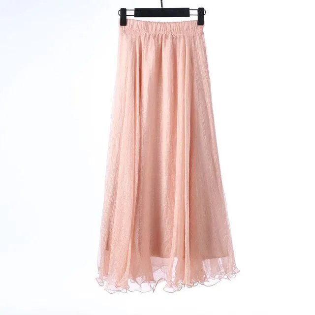 Boho Ruffled Chiffon Skirt