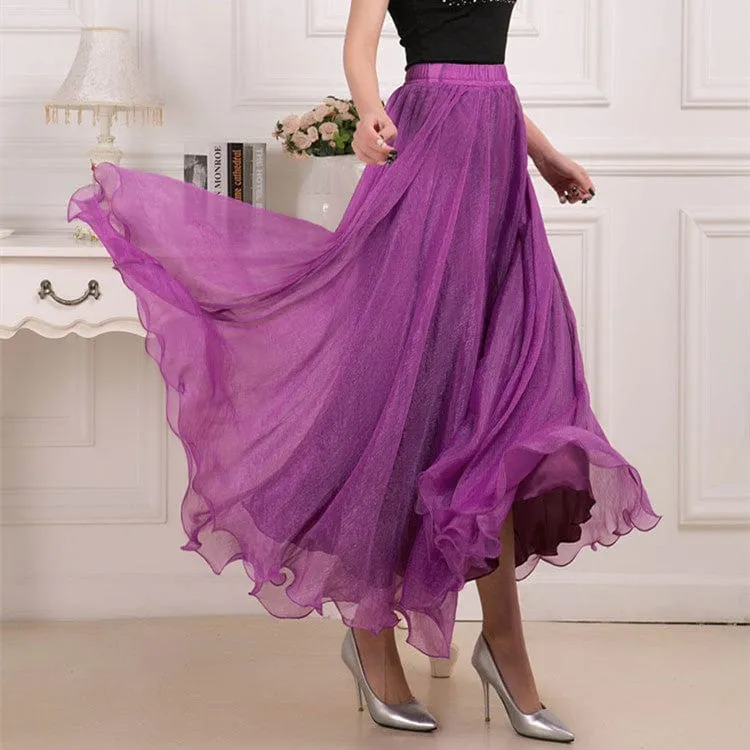 Boho Ruffled Chiffon Skirt