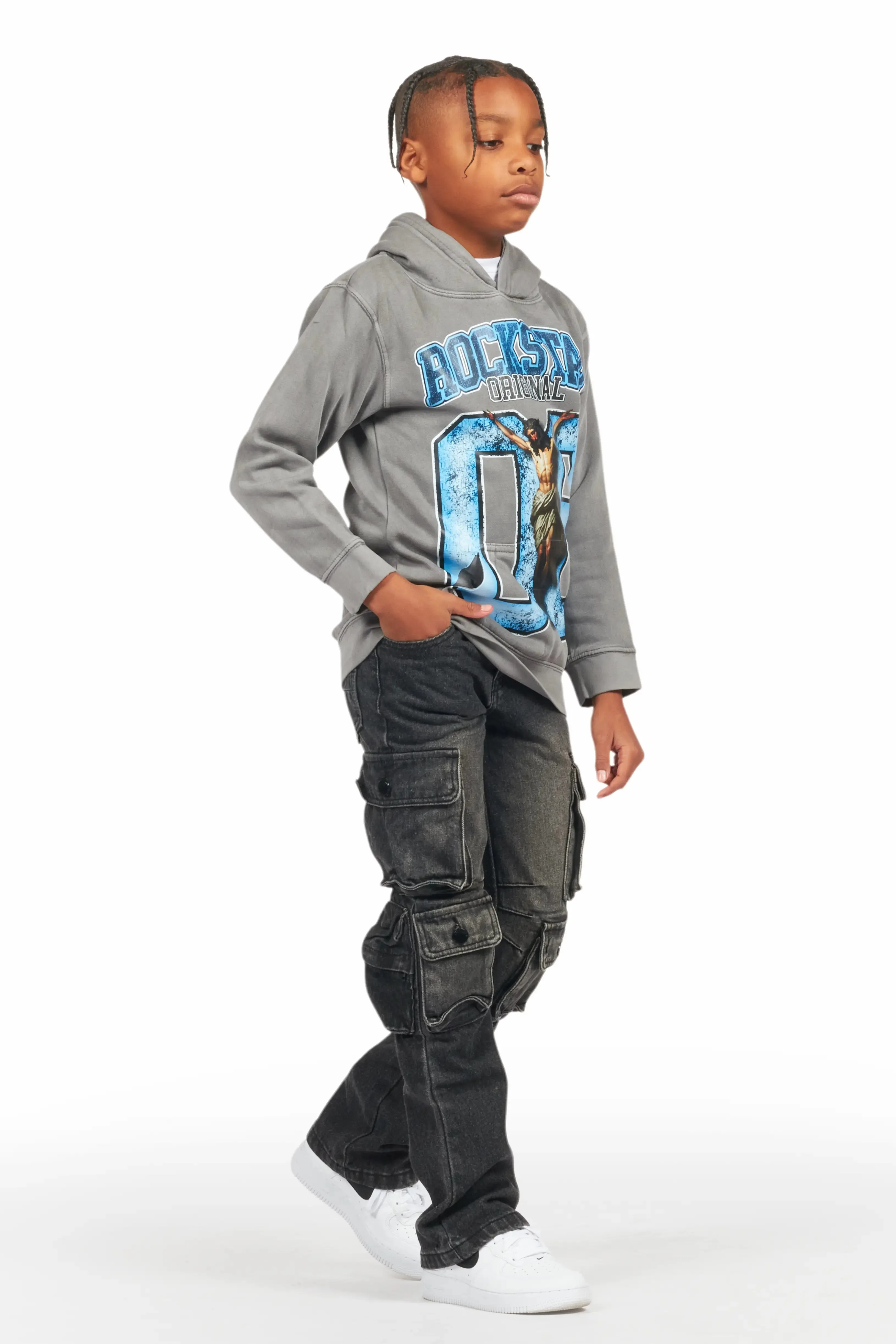 Boys Cortie Black Baggy Fit Jean