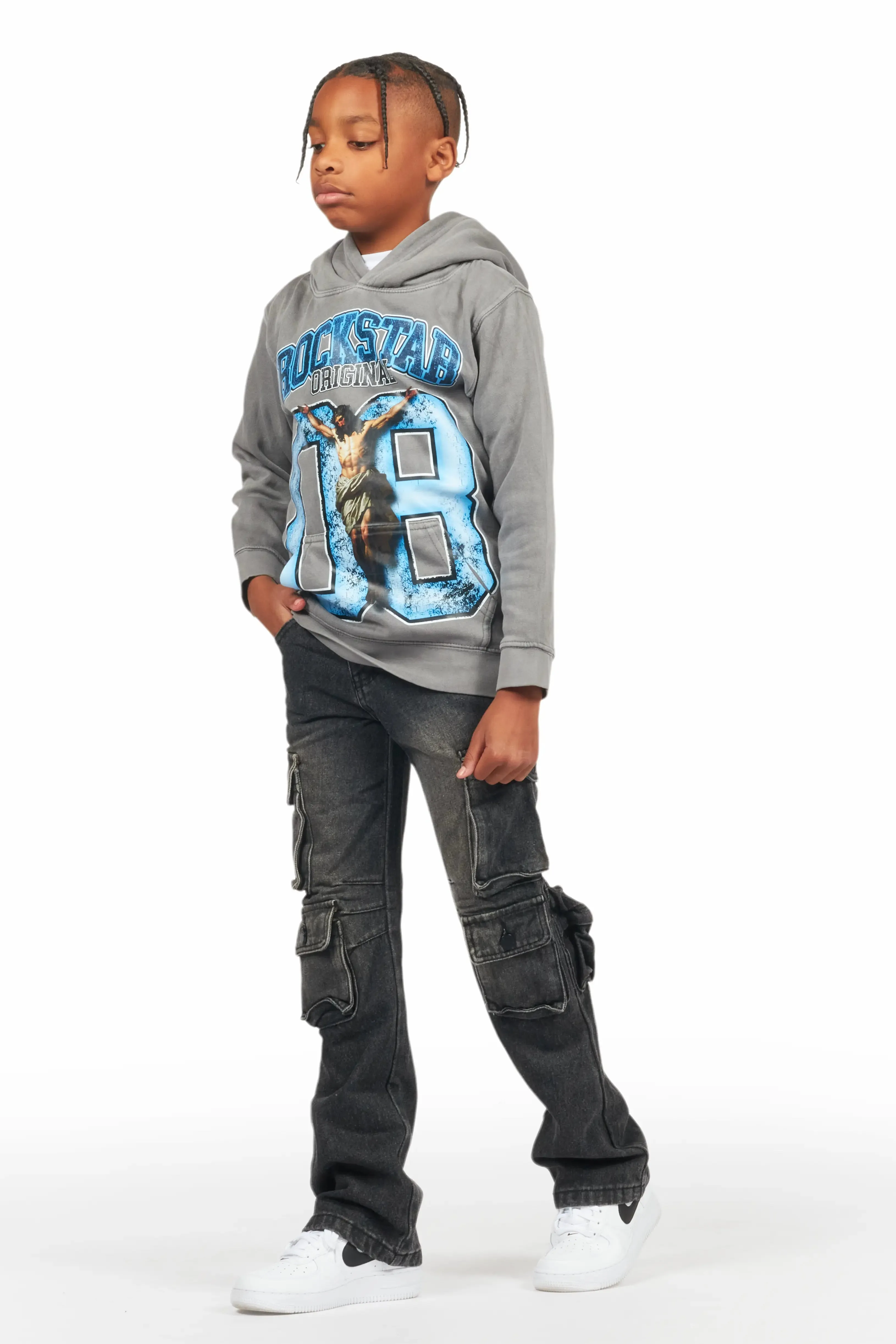 Boys Cortie Black Baggy Fit Jean