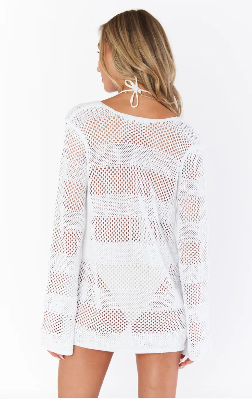 Come Around Coverup ~ White Crochet