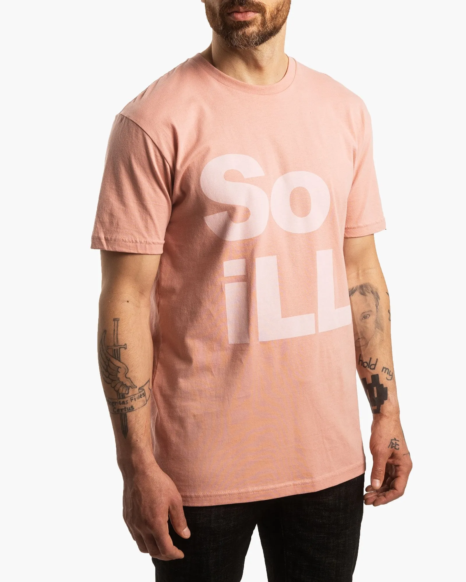 Dirty Pink Stacked Logo Tee