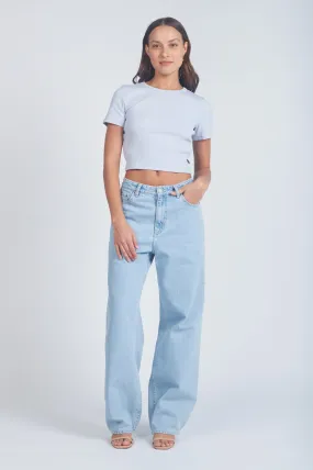 Donna Baggy Jeans Petite - Pebble Superlight Retro