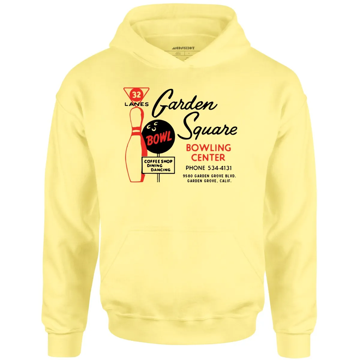 Garden Square Lanes - Garden Grove, CA - Vintage Bowling Alley - Unisex Hoodie