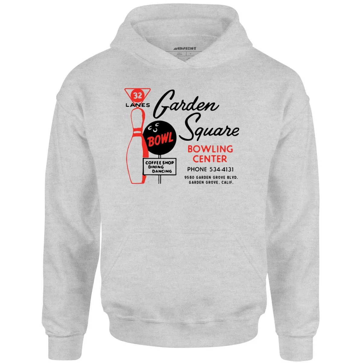 Garden Square Lanes - Garden Grove, CA - Vintage Bowling Alley - Unisex Hoodie