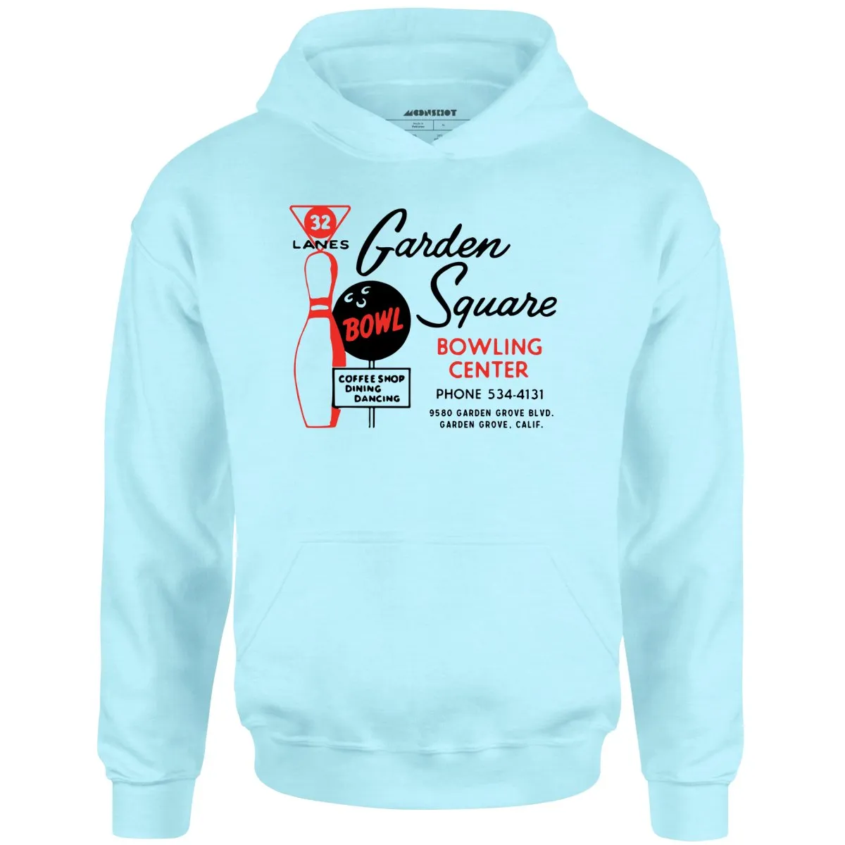 Garden Square Lanes - Garden Grove, CA - Vintage Bowling Alley - Unisex Hoodie