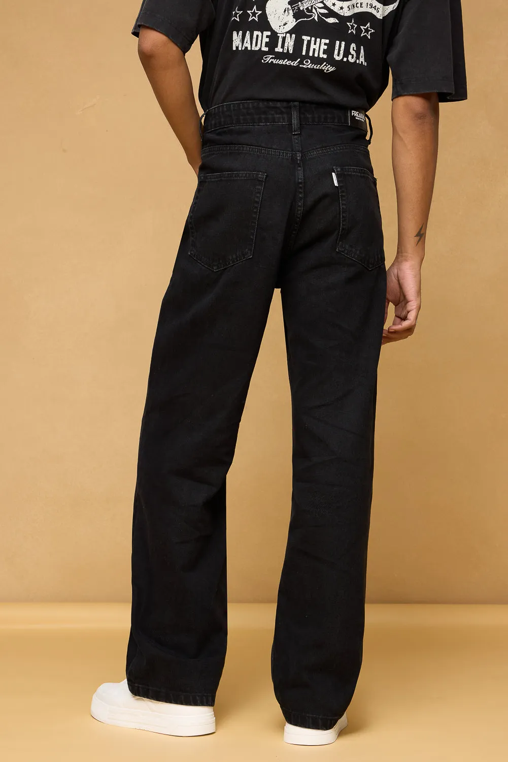 Gunmetal Black Men's Baggy Fit Jeans