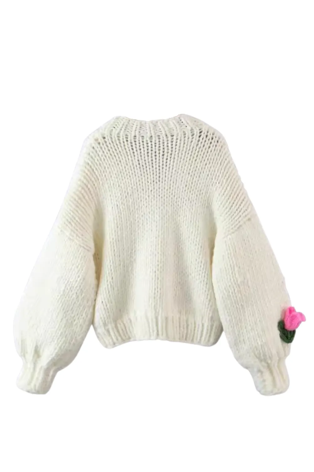 'Heather' Tulip Hand-Knitted Cardigan (2 Colors)