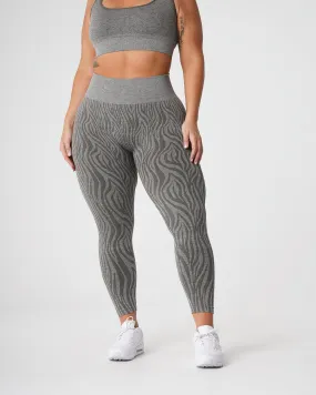 Khaki Green Zebra Seamless Leggings