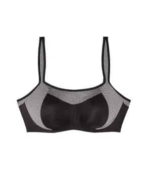 Lena Sports Bra | Black / Silver