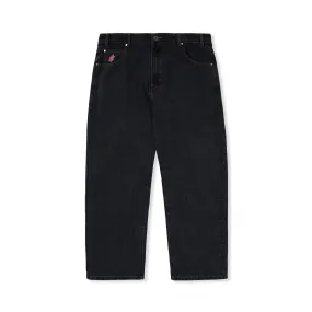 Logo Baggy Denim Jeans - Washed Black