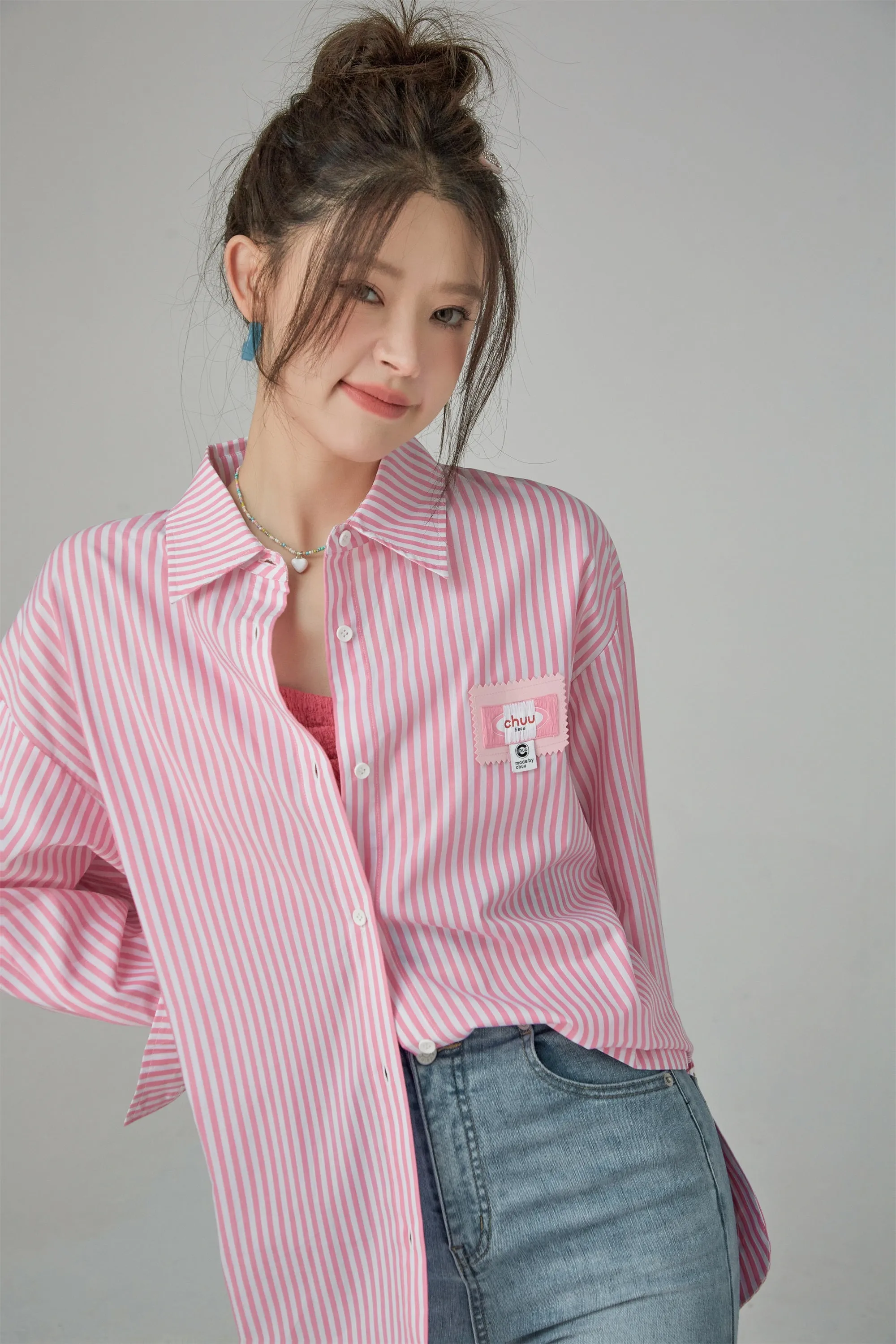 Made By Chuu Button Striped Shirt