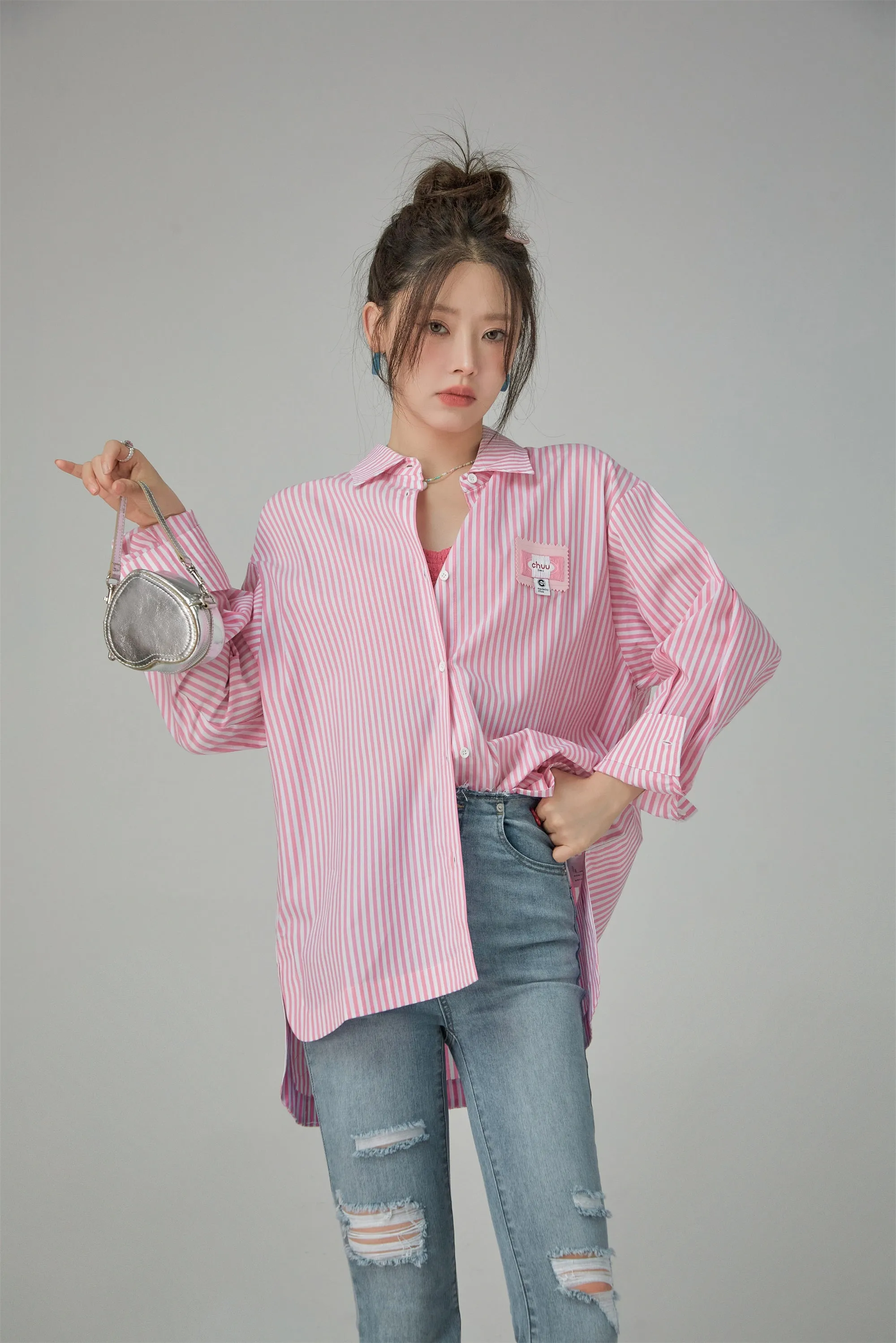 Made By Chuu Button Striped Shirt