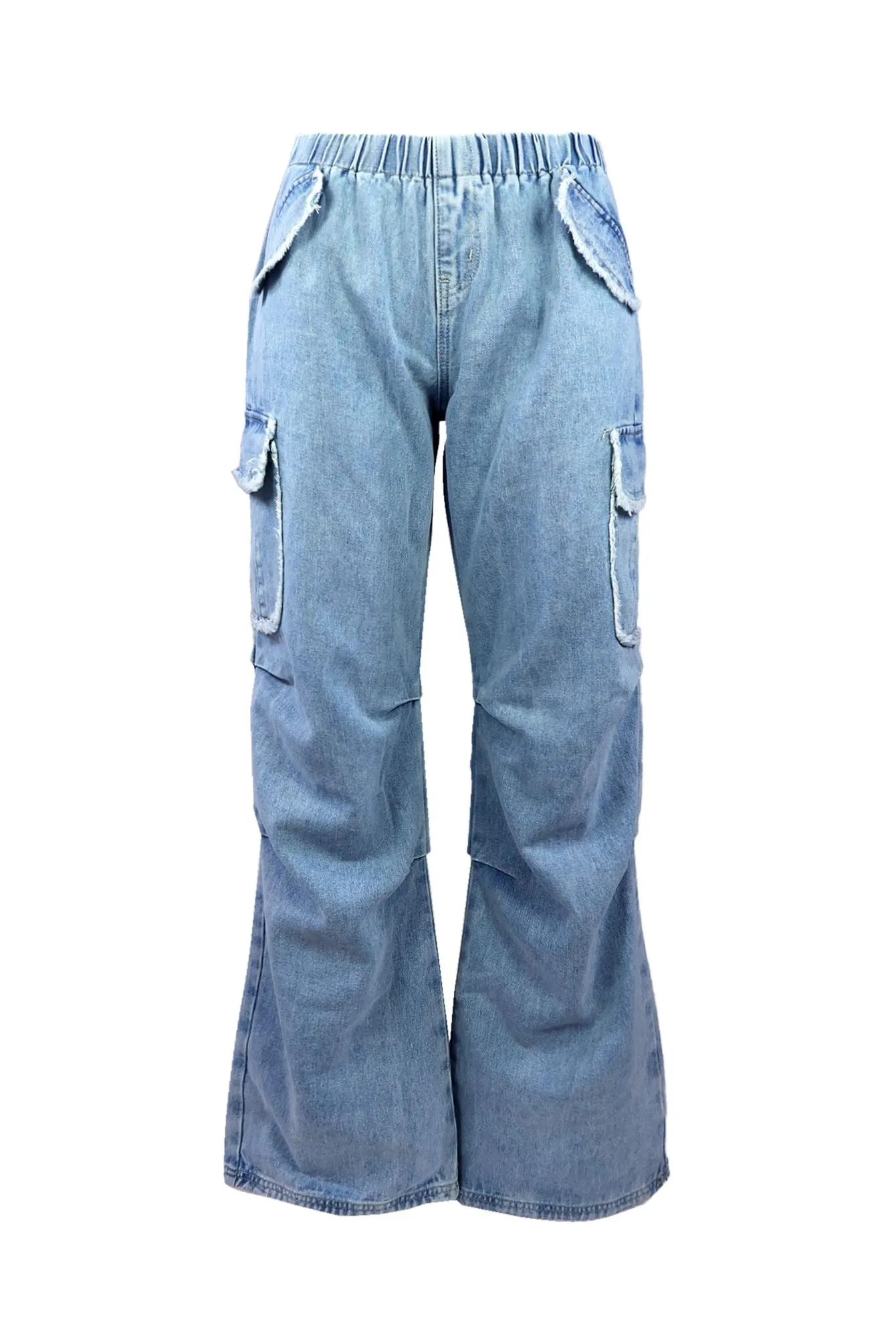 Maria Washed Denim Side Pockets Jeans