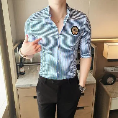 Men Casual Shirts Striped Brand Shirts Plus Size