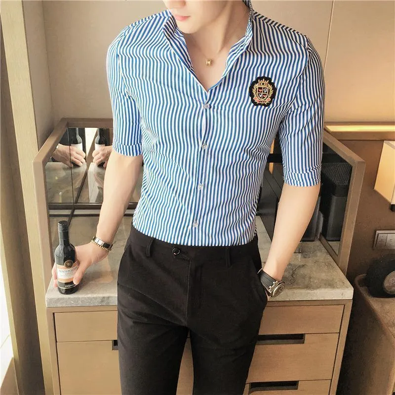 Men Casual Shirts Striped Brand Shirts Plus Size