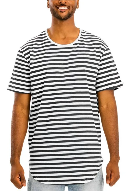 Mens Elongated Striped Shirts