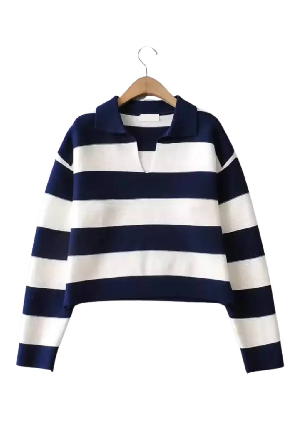 'Nadine' Collared Stripe Knitted Sweater (3 Colors)