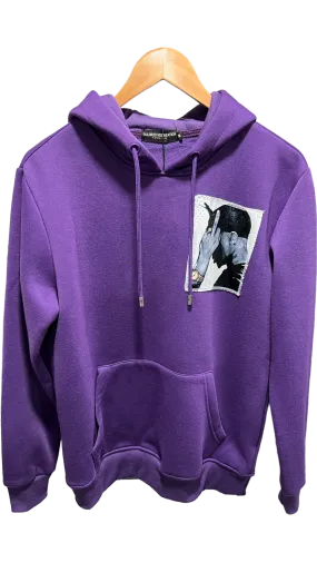 Purple Graphic Men's Hoodies Regular-Fit Tailored Recreation Premium