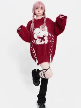 Rabbit Fluffy Xmas Sweater