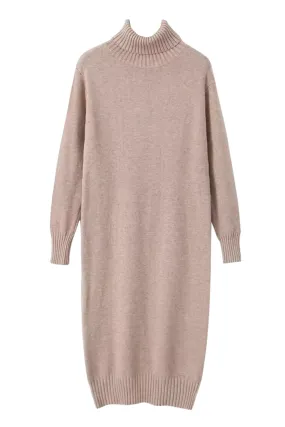 'Raine' Turtleneck Knitted Pullover Sweater Dress (3 Colors)