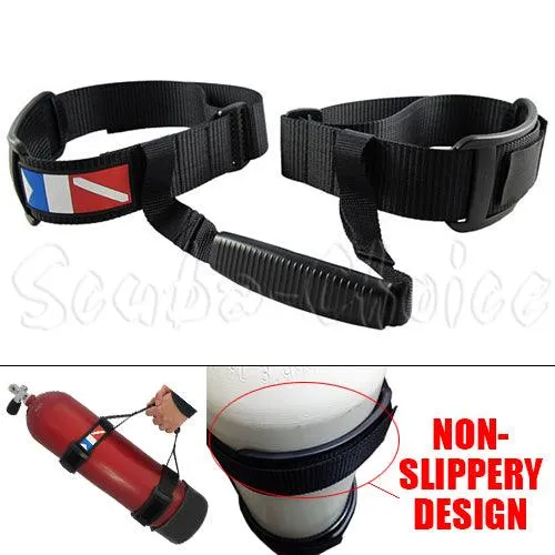 Scuba Diving Dive Adjustable Tank Cylinder Carrier Holder w/ Dive Flag Logo