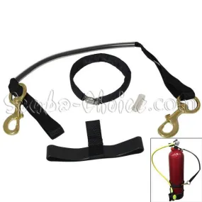 Scuba Diving Sidemount Strap For 8" Tank with Clamp and Brass Clips