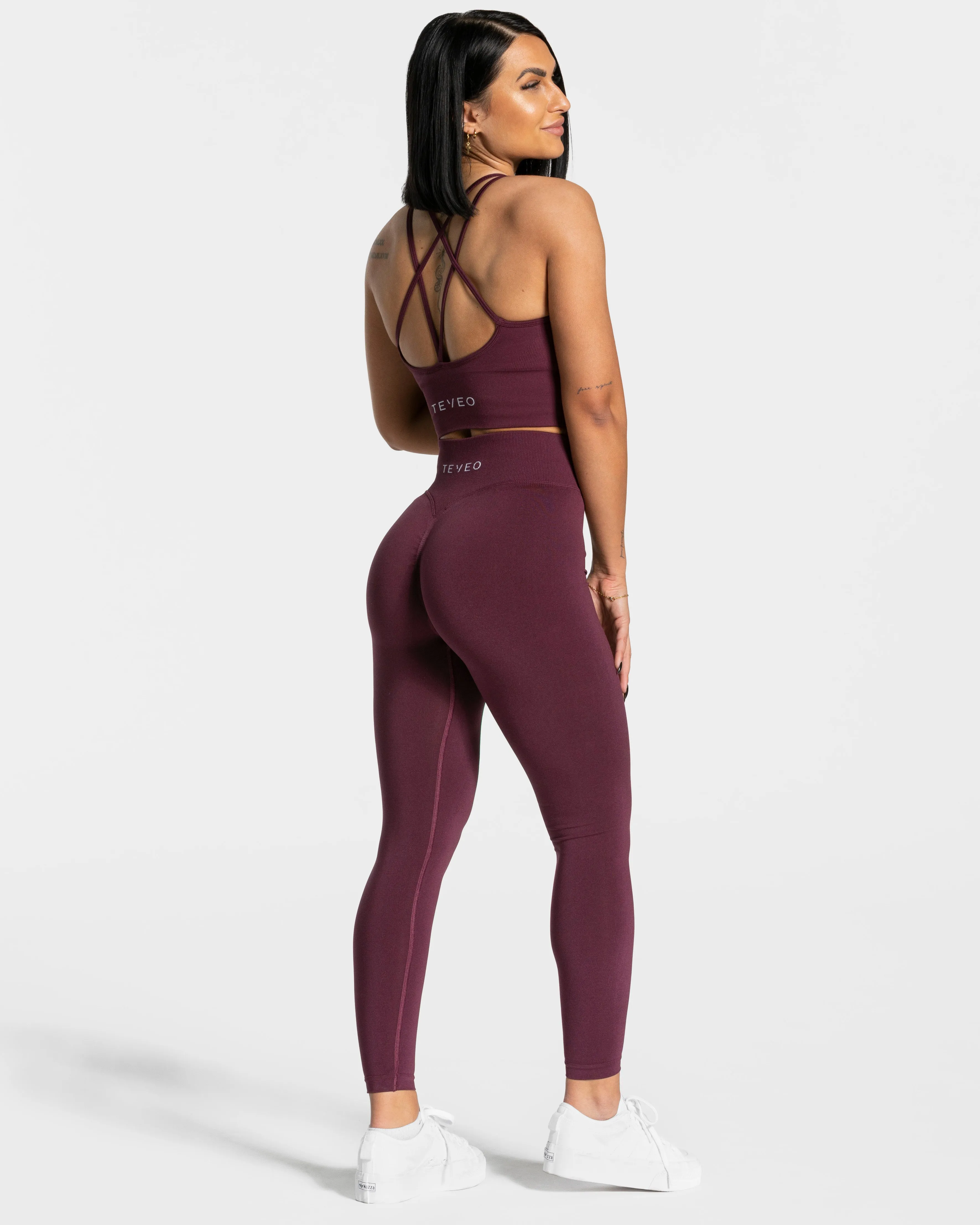 Statement Scrunch Leggings "Pflaume"