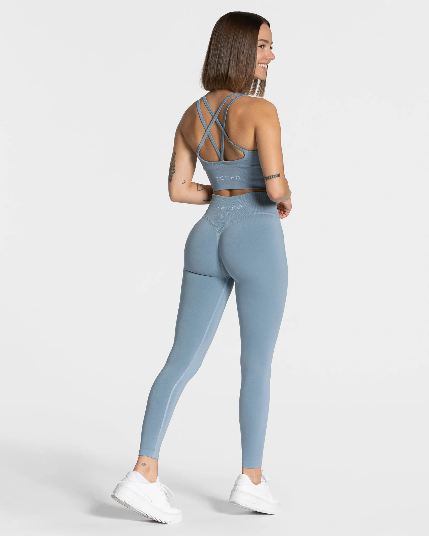 Statement Scrunch Leggings "Stahlblau"