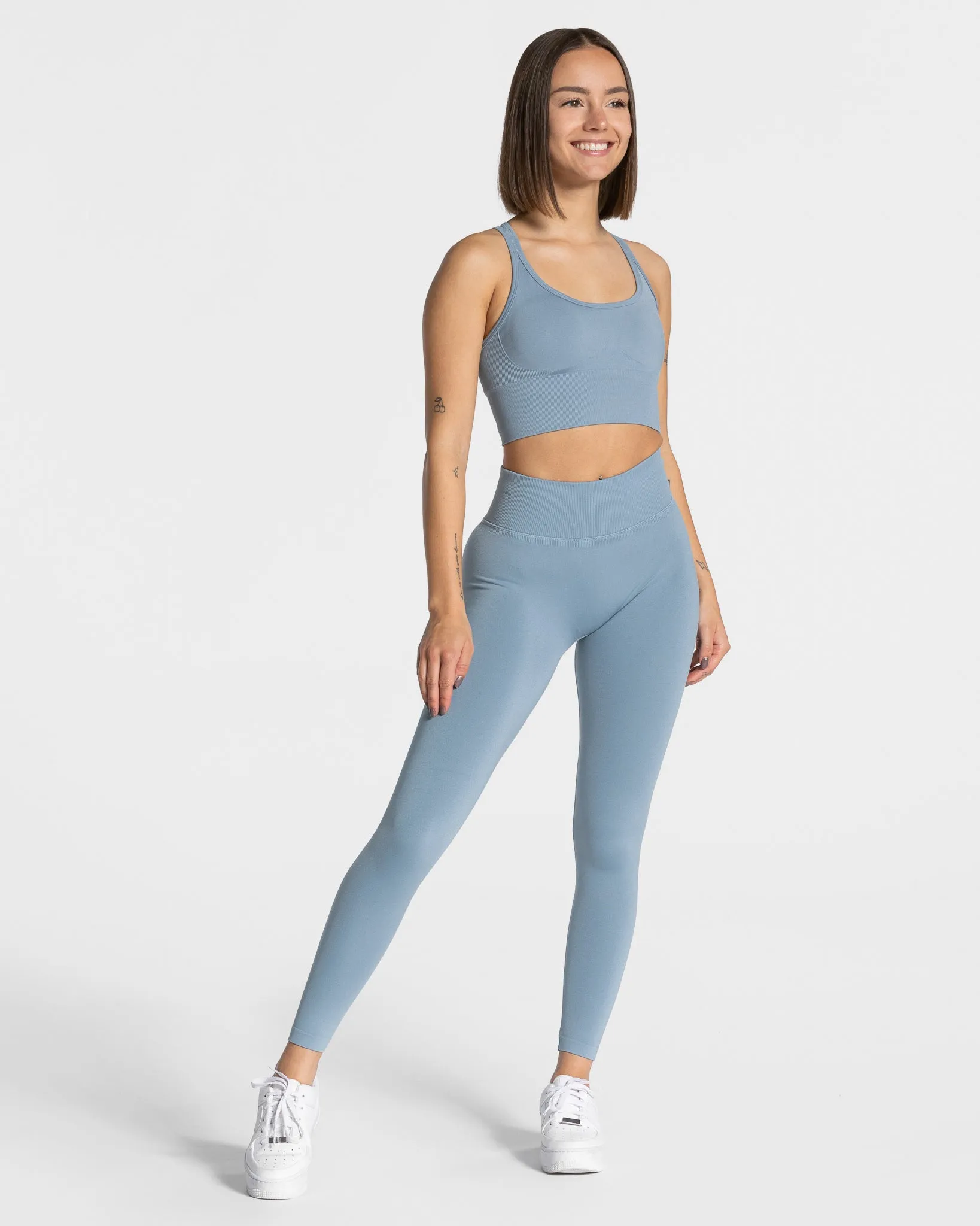 Statement Scrunch Leggings "Stahlblau"