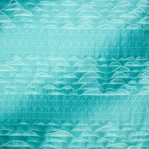 Teal Ruche Ruffle Knit Fabric