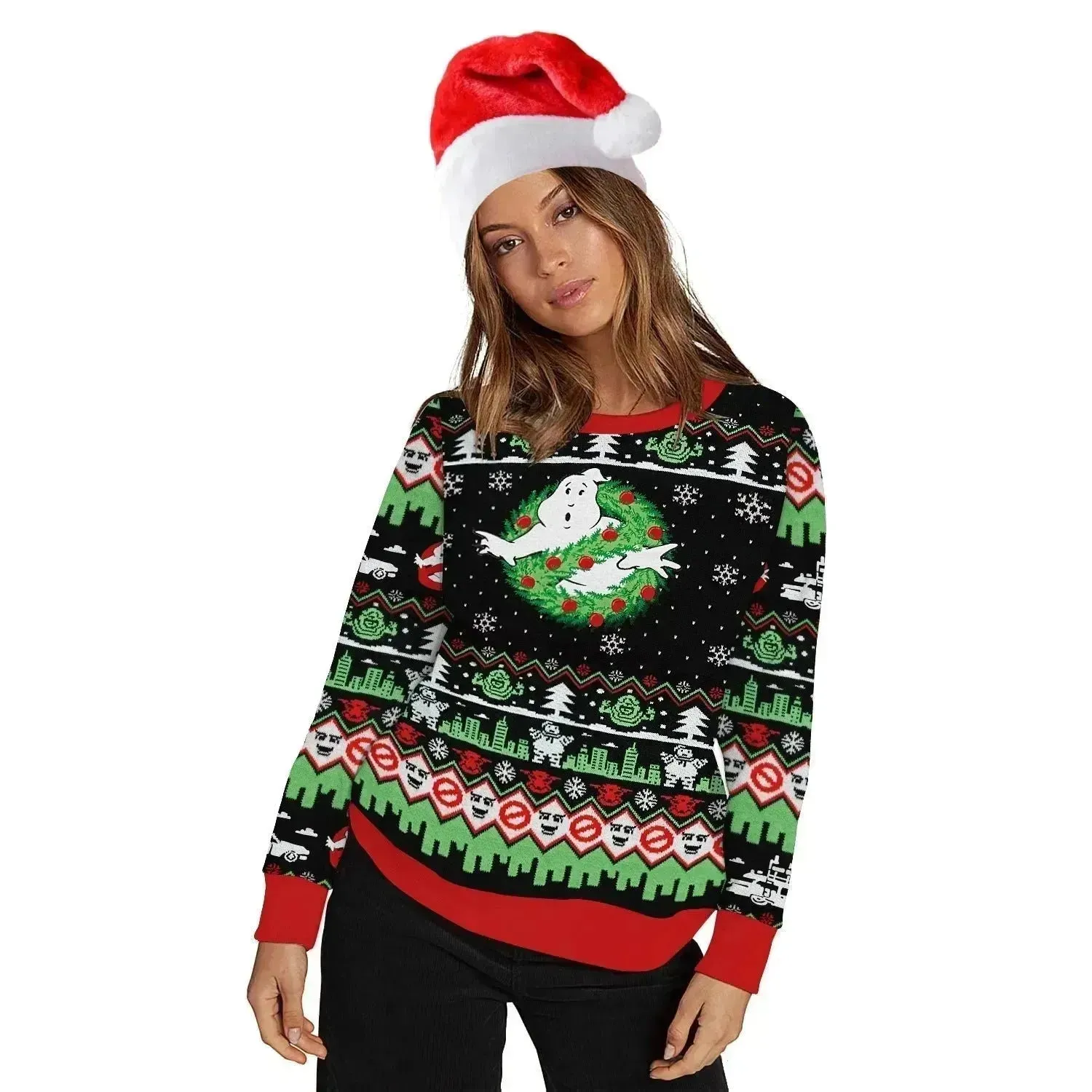 Ugly Funny Christmas print Knit Couple sweater