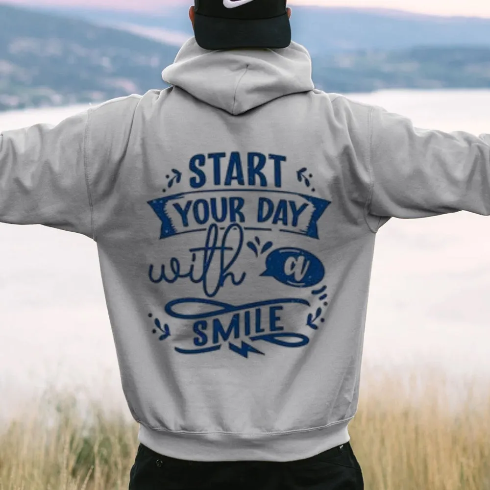 Women START YOUR DAY WITH A SMILE Graphic Hoodies