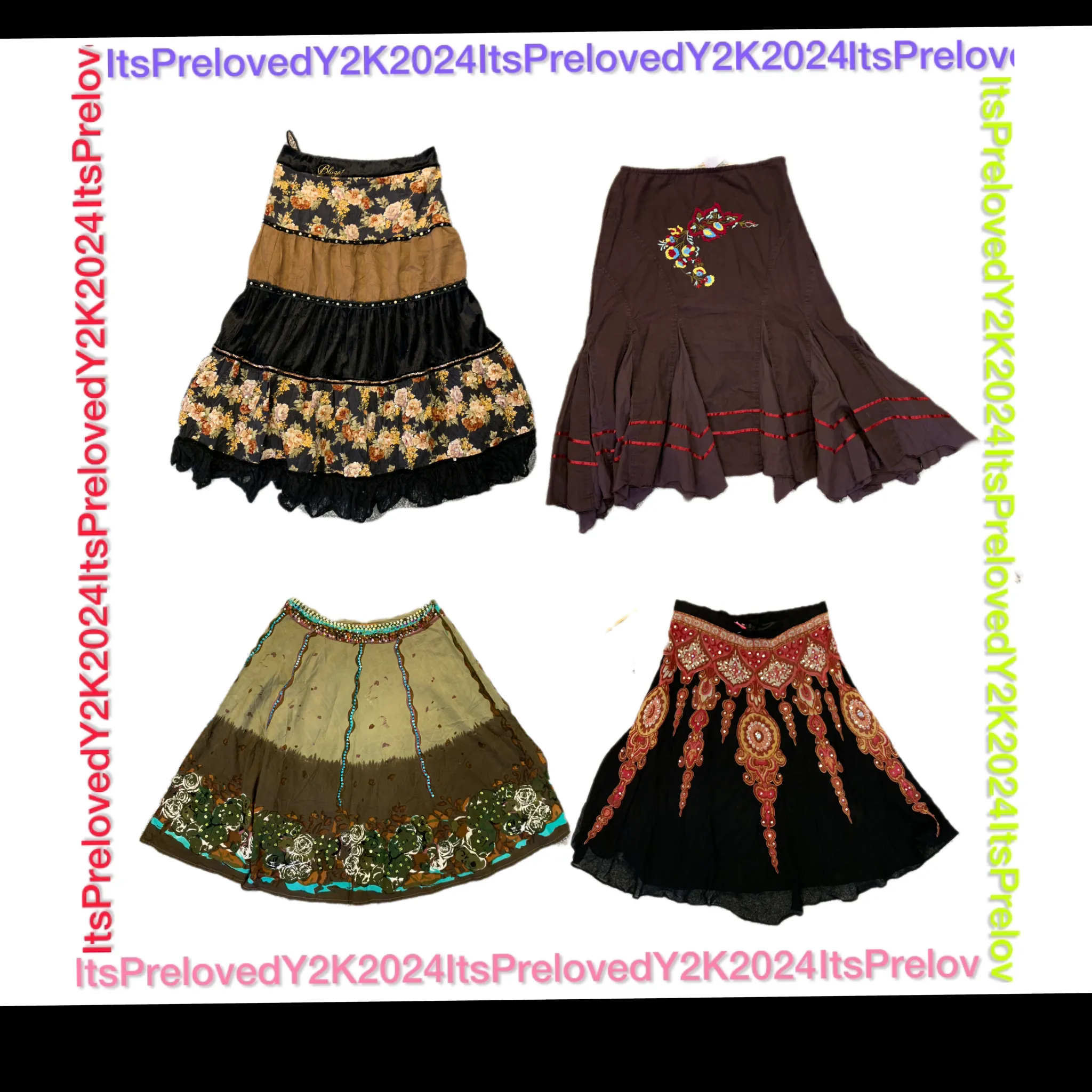 Y2K mix flowy summer skirts (RX-468)