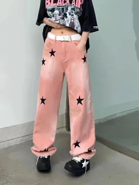 Y2K Star Printed Jeans