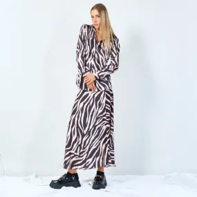 Zebra print midi skirt wholesale