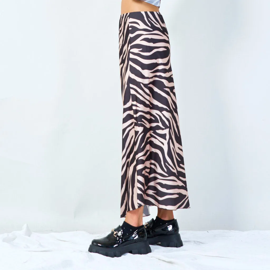 Zebra print midi skirt wholesale