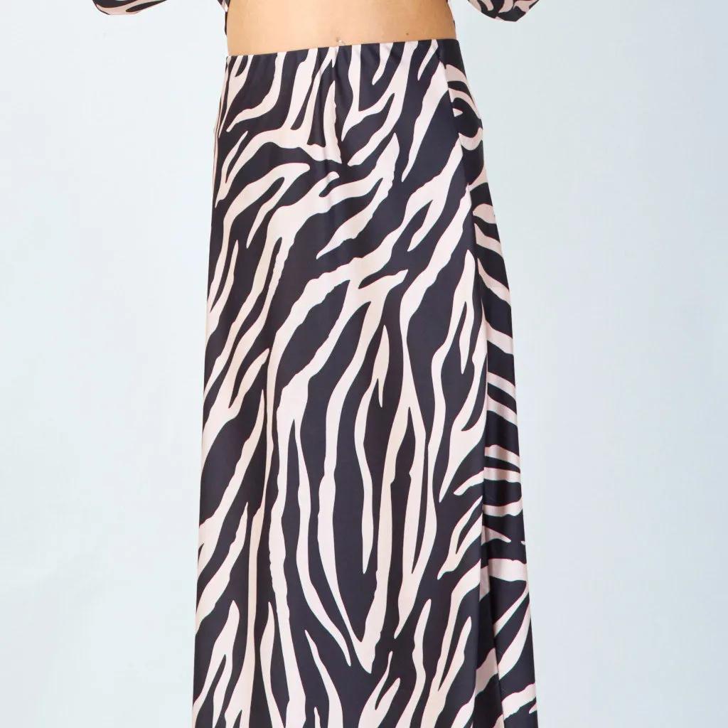 Zebra print midi skirt wholesale